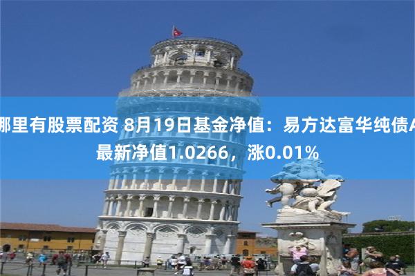 哪里有股票配资 8月19日基金净值：易方达富华纯债A最新净值1.0266，涨0.01%