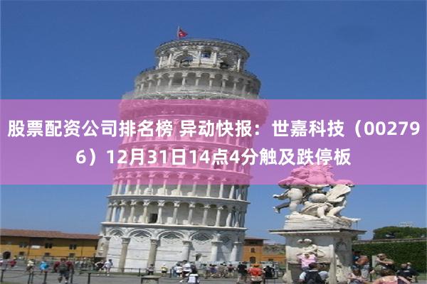 股票配资公司排名榜 异动快报：世嘉科技（002796）12月31日14点4分触及跌停板