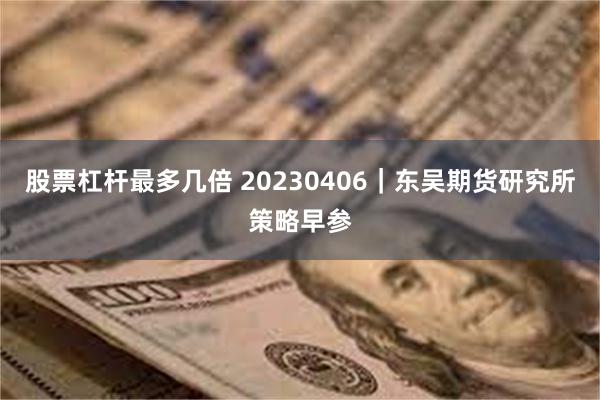 股票杠杆最多几倍 20230406｜东吴期货研究所策略早参